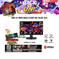 [ผ่อน 0% 10 ด.]MSI 27 INCH MAG 273QP QD-OLED X24 (QD-OLED WQHD/240Hz) /ประกัน 3 Years