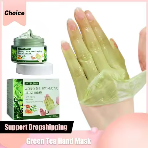 Jaysuing Green Tea Hand Mask Anti-Wri-nkle Moisturizing Wh-itening Repair Exfoliating Callus Film No