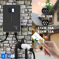 1-phase 7kw 32a Type 2 Electric Vehicle Charging Station 3-phase 11kw 22kw Ev Charger Wifi Bluetooth