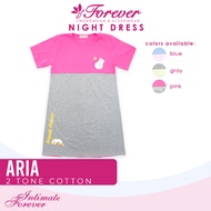 Intimate Forever 3002 ARIA 2 Tone Cotton fabric Night Dress Sleepwear Loungewear Pajama With Sleeves