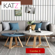 KATZ COMBO Coffee Table Nordic Modern Melamine Wood Top Wooden Leg Coffee Table KATZ