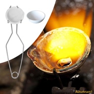 Autumnan1 Quartz Crucible Set Tongs Handle Metal Melting Bowl Set Whip Tongs Crucible Dish Suitable 