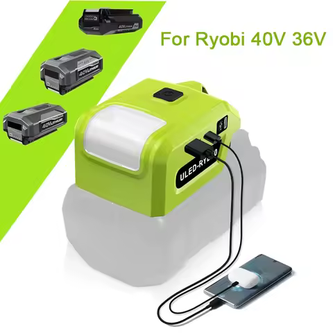 Work Light Adapter For Ryobi 36V 40V Lithium Battery Power Bank Connector Charger P4040 OP4050 OP405