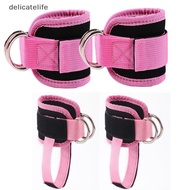 delicatelife Ankle Straps for Cable Machine Soft Padded Adjustable Ankle Cuffs for Gym Glute Kiba Hi