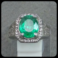 cincin permata green aquamarine - 10