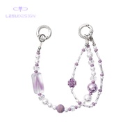 กระเป๋าเครื่องมือสุดหรู LEEU DESIGN เครื่องประดับโทรศัพท์มือถือโซ่ข้อมือสีคริสตัลไข่มุกสุดหรูสำหรับผ