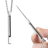 Cross Telescopic Toothpick Tooth Cleaning Tool Spring Telescopic Toothpick Stainless Steel Necklace 