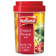 National Achar Fresh Green Chilli Pickel in Mustard Oil, 1kg (Assorted)