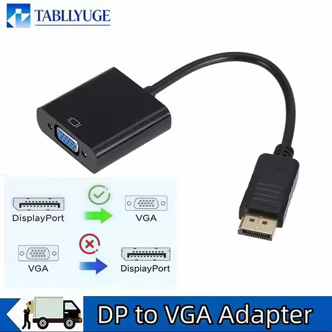 1080P DP to VGA Converter DisplayPort Male to VGA Female Adapter Cable for Laptop Computer Projector