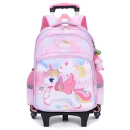 School Trolley Bag for girls  School Wheeled backpack  for girls Unicorn style kids Rolling backpack schoolbag School Satchel with Wheels School Wheeled backpack with wheels