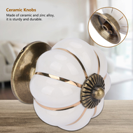 Ceramic Pumpkin Knobs European Style Handle Pull for Room Cabinet Drawer Furniture (White)