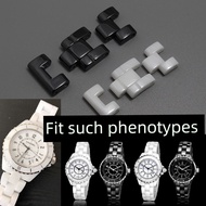 Ceramic watch accessories compatible with Chanel J12 featuring extended links and a ceramic bracelet