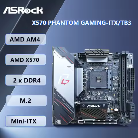 ASROCK X570 PHANTOM GAMING-ITX/TB3 Mini-ITX Motherboard AMD X570 MD AM4 2xDDR4 64GB support Ryzen 58