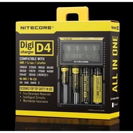 Nitecore D4 Battery Charger 18650 14500 16340 26650 AA AAA Digicharger LCD Digital Intelligent