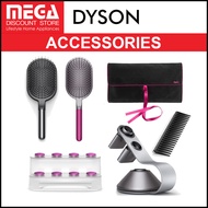 DYSON HAIR ACCESSORIES (BRUSH, COMB, DISPLAY STAND, POUCH)