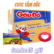 Combo of 15 packs of Red Bear Vegetarian Noodles with Vegetables and Mushrooms, 62g pack