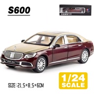 LEO 1:24 Maybach S600 Diecast โมเดล รถอัลลอยด์รถยนต์ของเล่นคอลเลกชันของขวัญสําหรับเด็กชายสาว ของเล่น