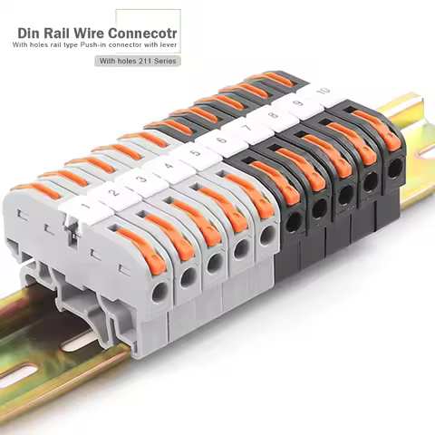 Din Rail 211 Wire Connector Quick Splice Instead Of UK Terminal Block Universal Terminal With Conduc
