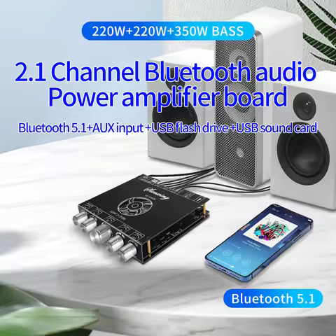 YS-S350H Bluetooth 5.1 Audio Amplifier Board Digital Template 2.1 Channel high-power high-low Tuning