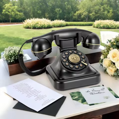 Vintage Audio Telephone Guestbook Wedding Guest Wishes Leave a Memorial Birthday Party Banquet Voice
