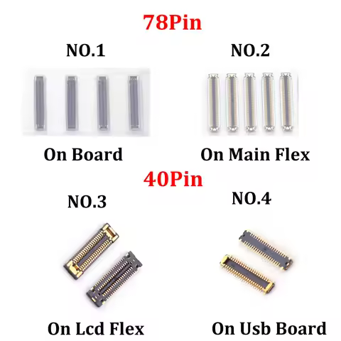 2-10pcs 40 78 Pin USB Charger Charging LCD Display FPC Connector On Motherboard For Samsung Galaxy A