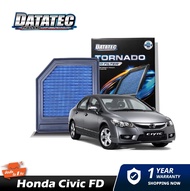 กรองอากาศ HONDA CIVIC FD 1.8/2.0 ปี 2007-2012 DATATEC TORNADO AIR FILTER