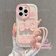 3D Case Vivo Y17 Y15 Y12 Y20 Y02S Y28 Y36 Y27 Y15A Y03 Y37 V25 Shockproof Cute Cartoon Pattern Strap