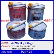 (1KG / 4 KG) MERCURY NISSAN HITARY 928 POLY PUTTY WITH HARDENER - GREY / BROWN - P207-202 P207-203 P