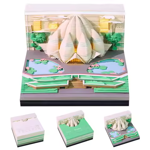 Omoshiroi Magic Castle3D Notepad 2026 Calendar Memo Pad Block Notes Lianhua Templ Note Paper Station