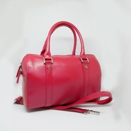 Second-Hand Boutique agnes b New York Leather Dual-Use Boston Bag (Small/Red)