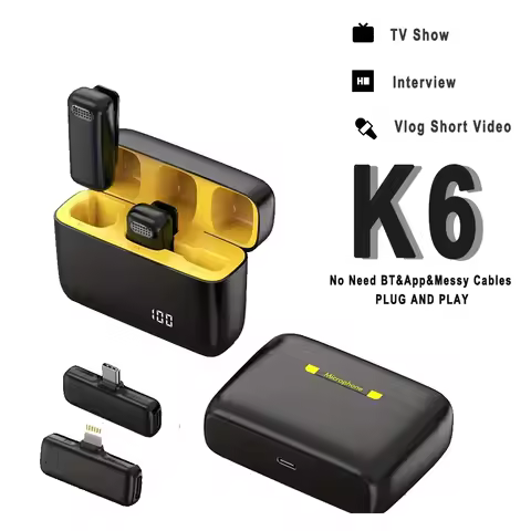 Portable Bluetooth Microphone K6 Wireless Lapel Microphone Speaker DJ MIC Gamer Gaming Phone Intervi
