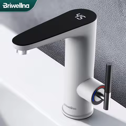 Briwellna Electric Water Heater 220V Kitchen Faucet Tankless Geysers Faucet Heater Heating Tap Insta