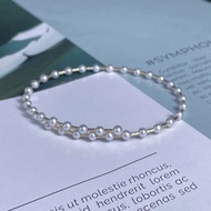 米拉之詩小米珠淡水珠彈性手環系列珍珠飾品18K金手鍊18K金手鐲