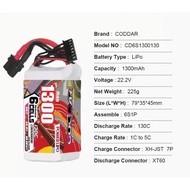 CODDAR 6S 1300MAH 22.2V 130C LiPo Battery XT60