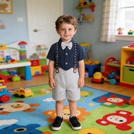 British Style Small Suit Boy Suit Flower Girl Wedding Dress Banquet Formal Dress One Year Old Boy Ba