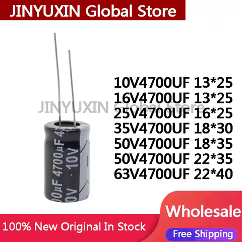 10PCS direct insertion aluminum electrolytic capacitor 10V 4700UF 16V 25V 35V 50V 50V 4700UF 63V4700