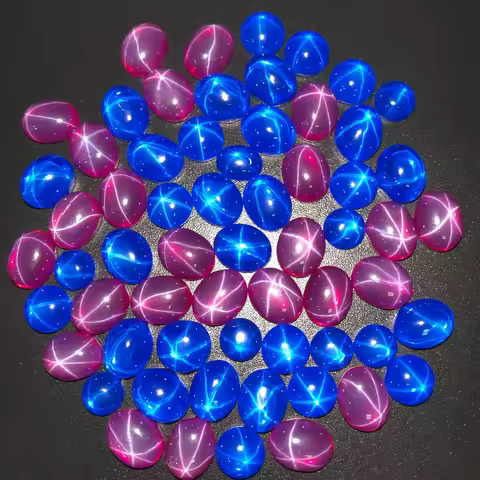 Natural Star Sapphire Ruby (Observe under light) Oval Flat Smooth Surface Cut VVS Loose Gemstone for
