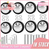 8pcs Luggage Wheels Replacement Kit,Dia 2in/50mm Thick 0.47in/12mm Resistant Rubber Mute Caster Repl