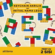 GANTUNGAN Acrylic Initial Keychain - Lego | Cute Initial Souvenir Keychain