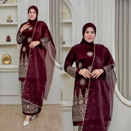 SHARMILA EMBROIDERED/ SHAWL SET MALAY KURUNG DRESS NEW MODEL