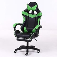 Ybzbx Gaming Chair Blue Footrest Home Office Rotary Esports Game Car Reclining Lift Computer Seat for Game Break Gaming chair (Color : Black green)