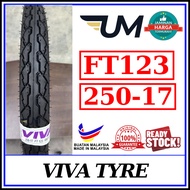 ARC-V VIVA FT123 TYRE 225-17 250-17 TUBED 17 INCH TIRE TAYAR ARC V BUNGA SOTONG SIME DUNLOP F20 ARCV
