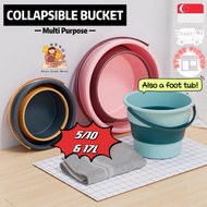 [SG] Collapsible Bucket 🪣 Foldable Pail Foot Tub Foot Bucket Water Bucket Water Pail