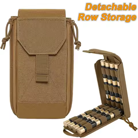 24 Rounds 12GA Shotgun Shot Shell Holder Bag Shotgun Ammo Pouch with Detachable Row Storage Quick Ac