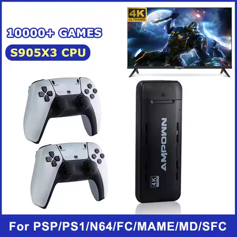 U9 Retro Video Game Console S905X3 CPU 64G Built-in 10000 Games Plug and Play Wireless Controller Ga