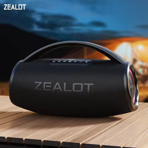zealot-S97 80W high power bluetooth speaker portable RGB colorful light waterproof wireless subwoofe