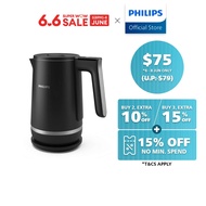 (NEW) PHILIPS Double Wall Kettle 7000 Series HD9396/90 1.7L Stainless Steel Digital Display Temperature Control