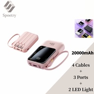 Spoetry 20000mAh Mini Power Bank Super Fast Charging PD 20W Portable External Battery Powerbank with LED Light