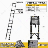 (COD)REAIM 5.1 MeterTangga Teleskopik Aluminium Rumah Tangga Lipat Ekstensi Tangga Teleskopik