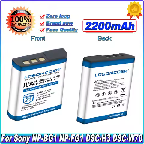 2200mAh NP-BG1 Battery For Sony DSC-H3, DSC-H7,DSC-H9,DSC-H10,DSC-H20, DSC-H50,DSC-H55, DSC-H70,DSC-